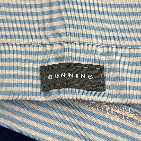 Dunning Shirt Men's XL Blue Pink Stripes Short Sleeve Polo Golf Long Cove Club - Picture 3 of 11